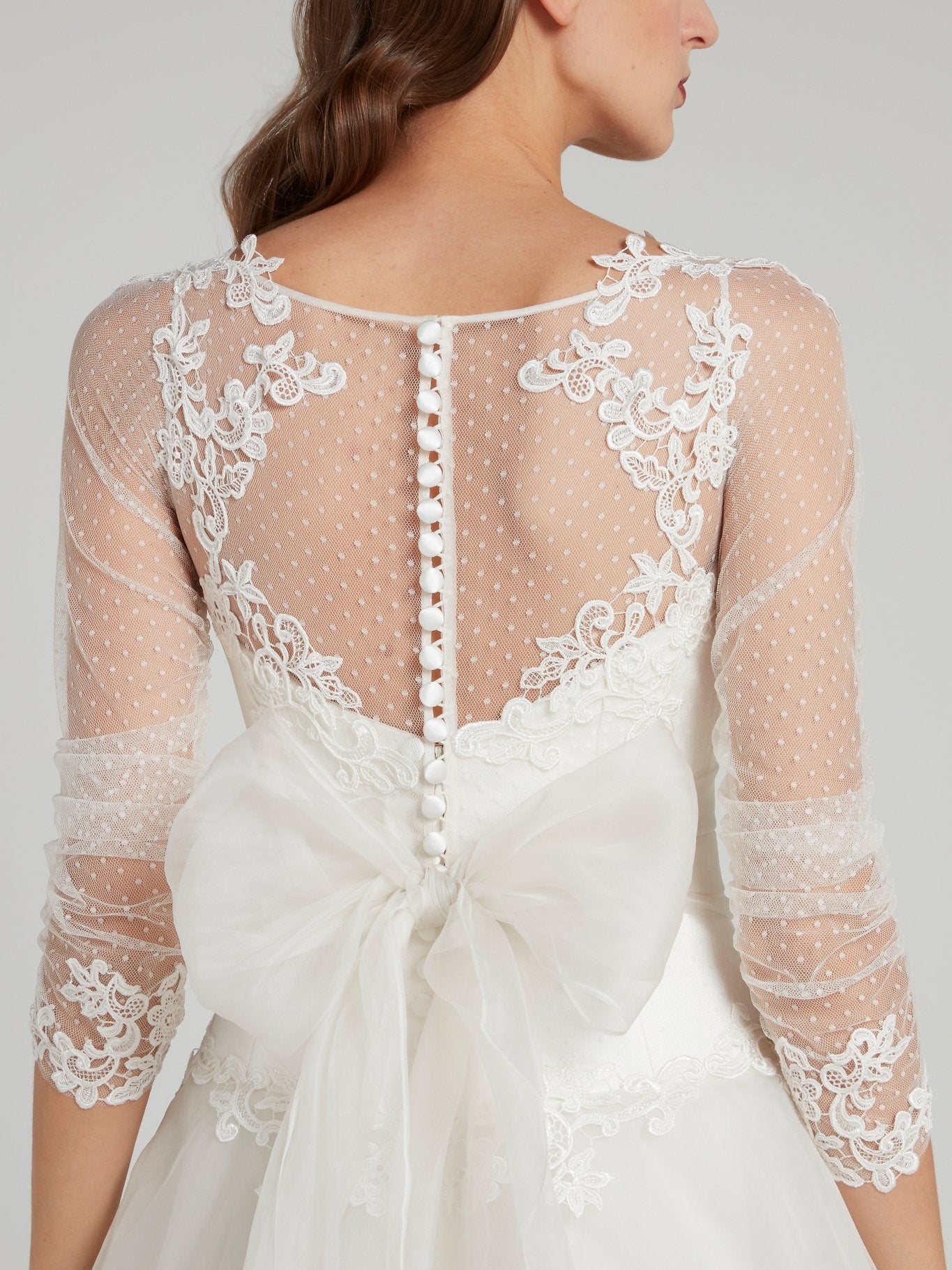 white sheer dress Elisabetta Polignano White Sheer Overlay A-Line Bridal Gown