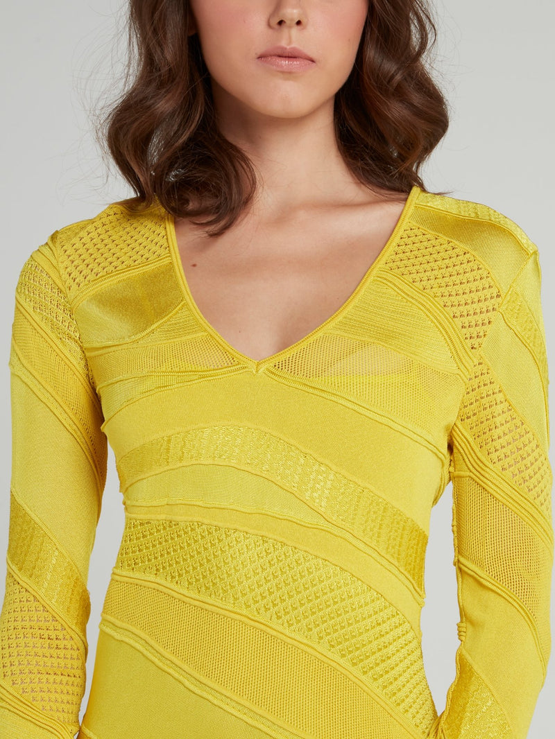 Chartreuse Lace Panel Sheath Dress Maison-B-More Global Store Chartreuse Lace Panel Sheath Dress Maison-B-More Global Store