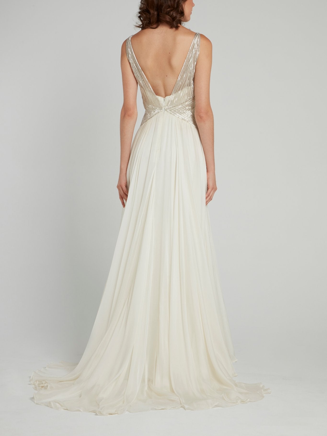 Catherine Deane White Embellished Empire Waist Bridal Dress 4 / White Catherine Deane White Embellished Empire Waist Bridal Dress 4 / White
