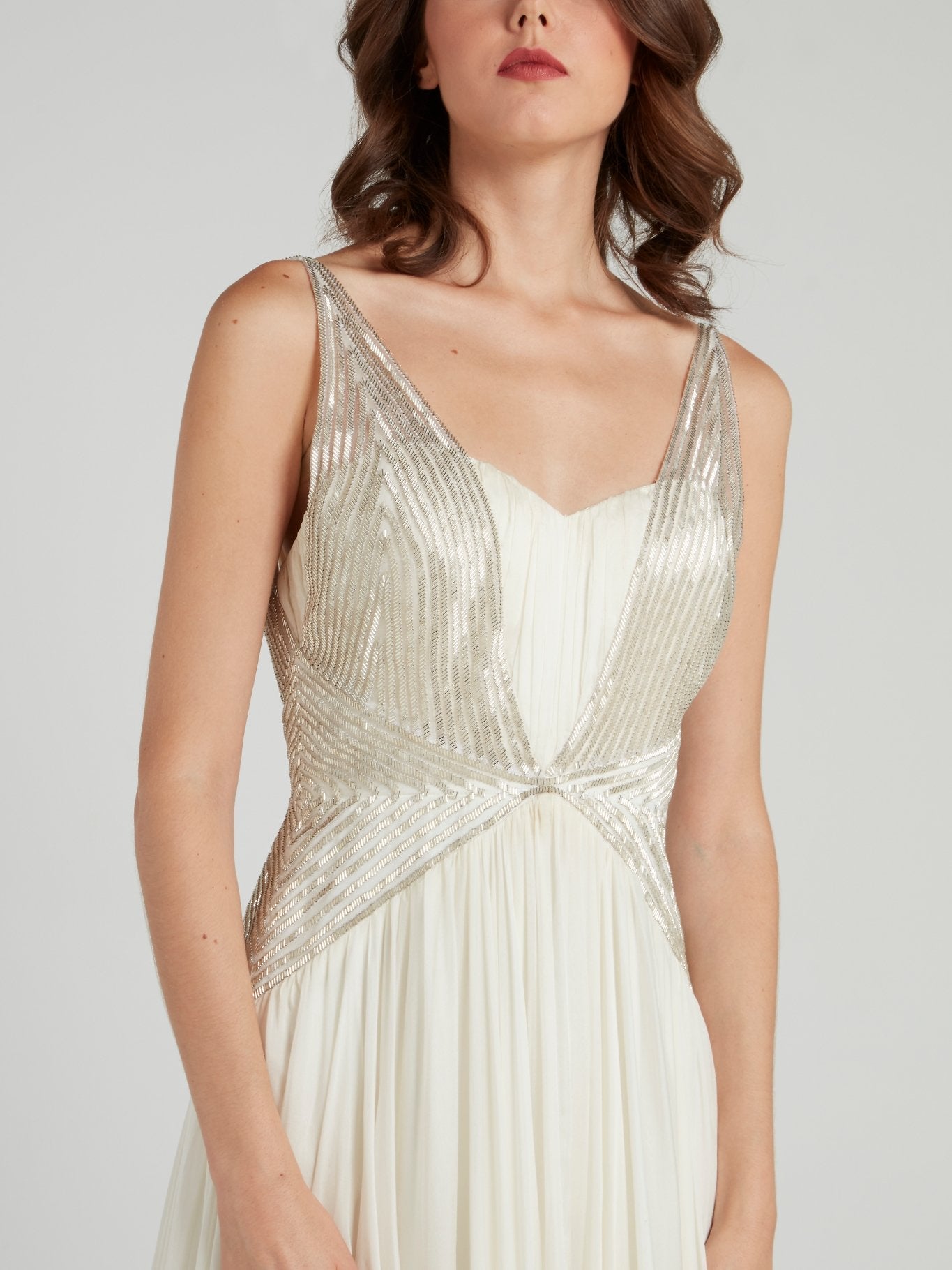 Catherine Deane White Embellished Empire Waist Bridal Dress 4 / White Catherine Deane White Embellished Empire Waist Bridal Dress 4 / White