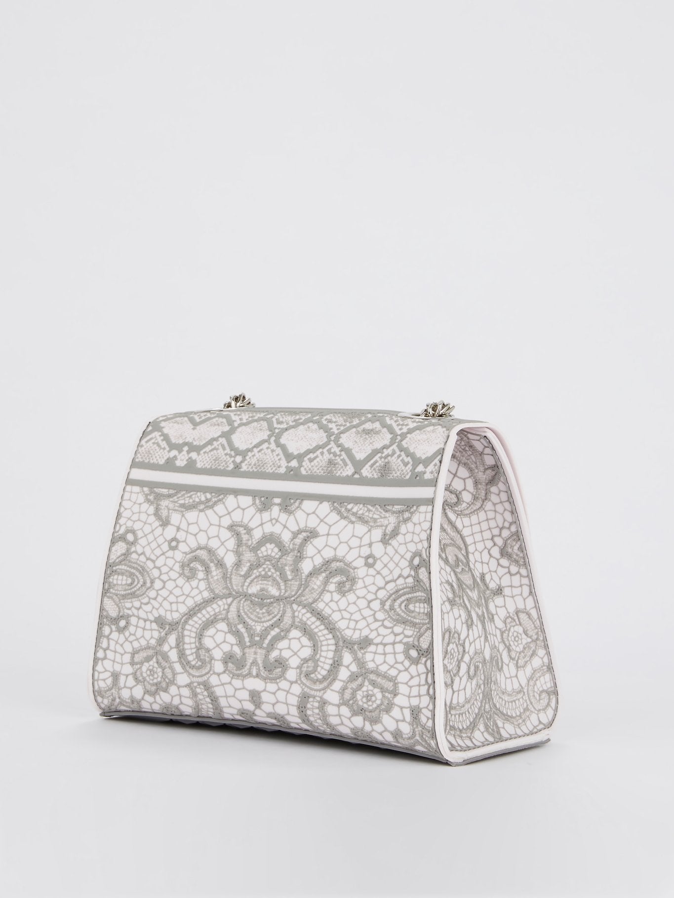 Gray Mignon Lace Crossbody Bag