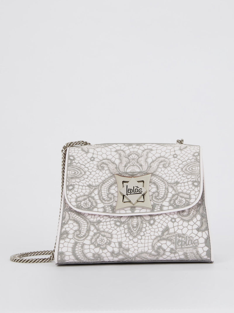 Gray Mignon Lace Crossbody Bag
