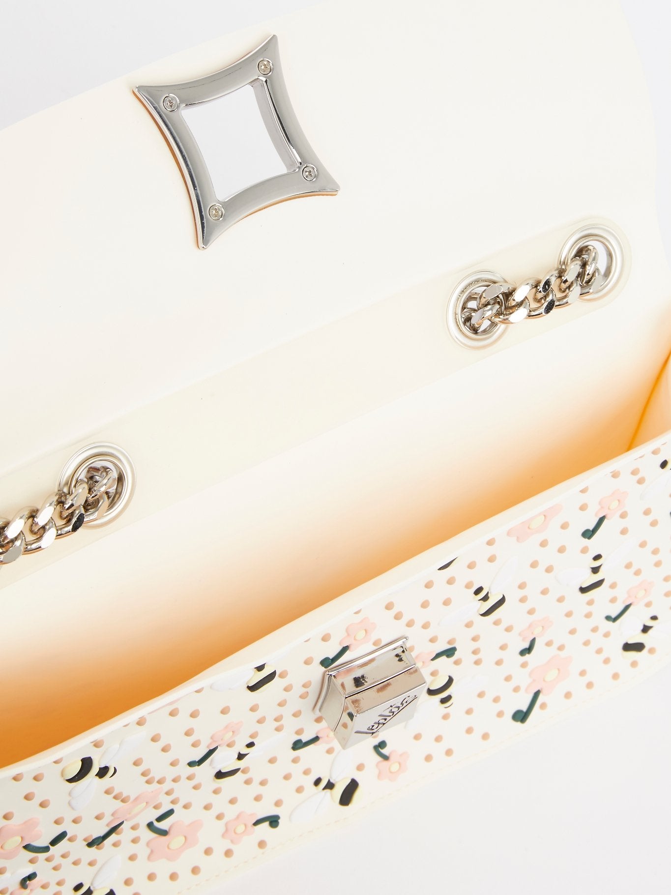Белая сумка на плечо с цветочным принтом и пчелами Elide