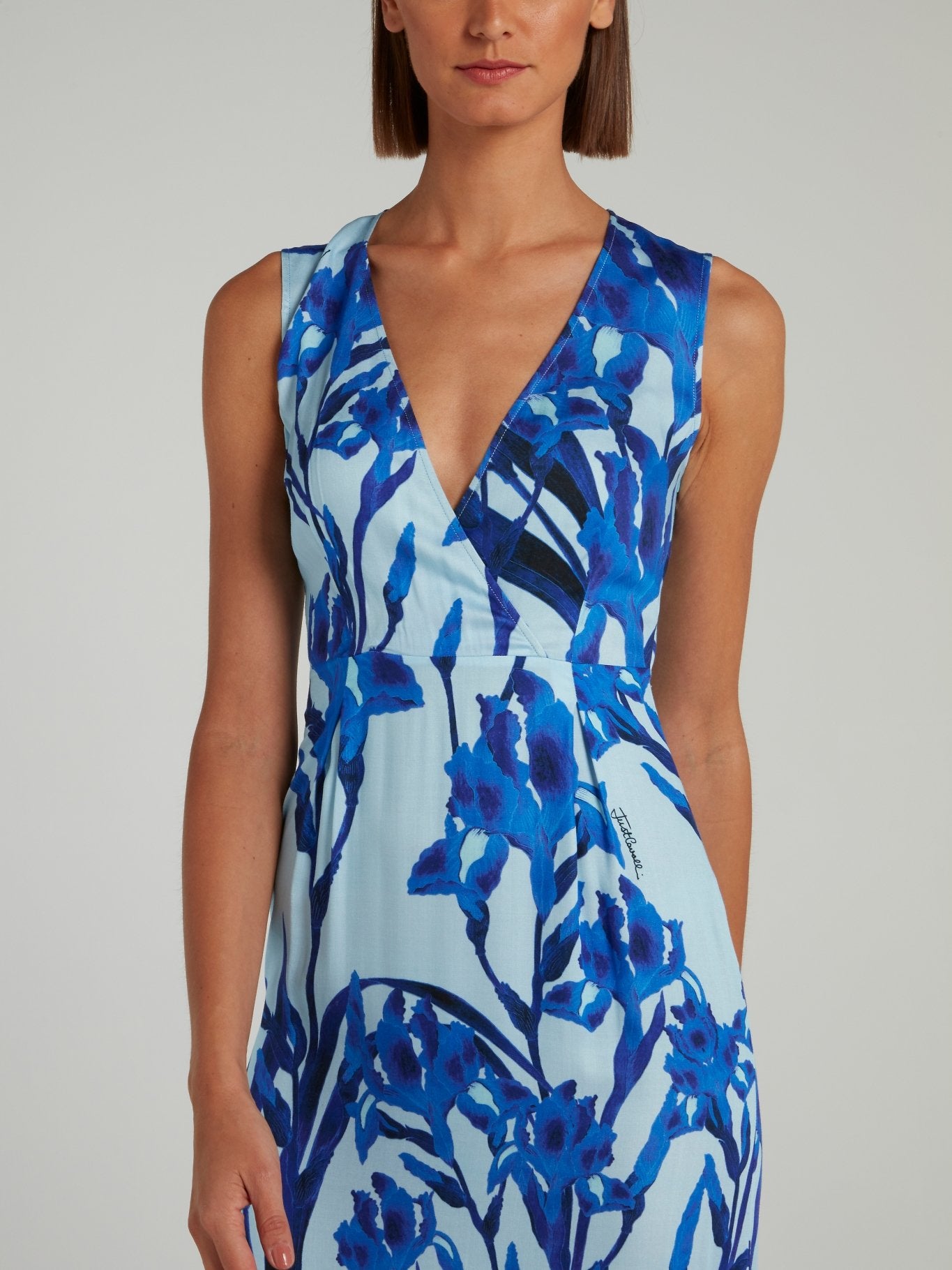Blue Floral Print Empire Waist Maxi Dress Blue Floral Print Empire Waist Maxi Dress