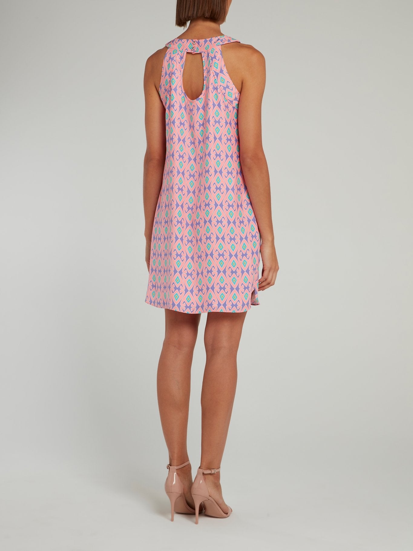 Alice And Trixie Pink Back Keyhole Silk Shift Dress S / Pink
