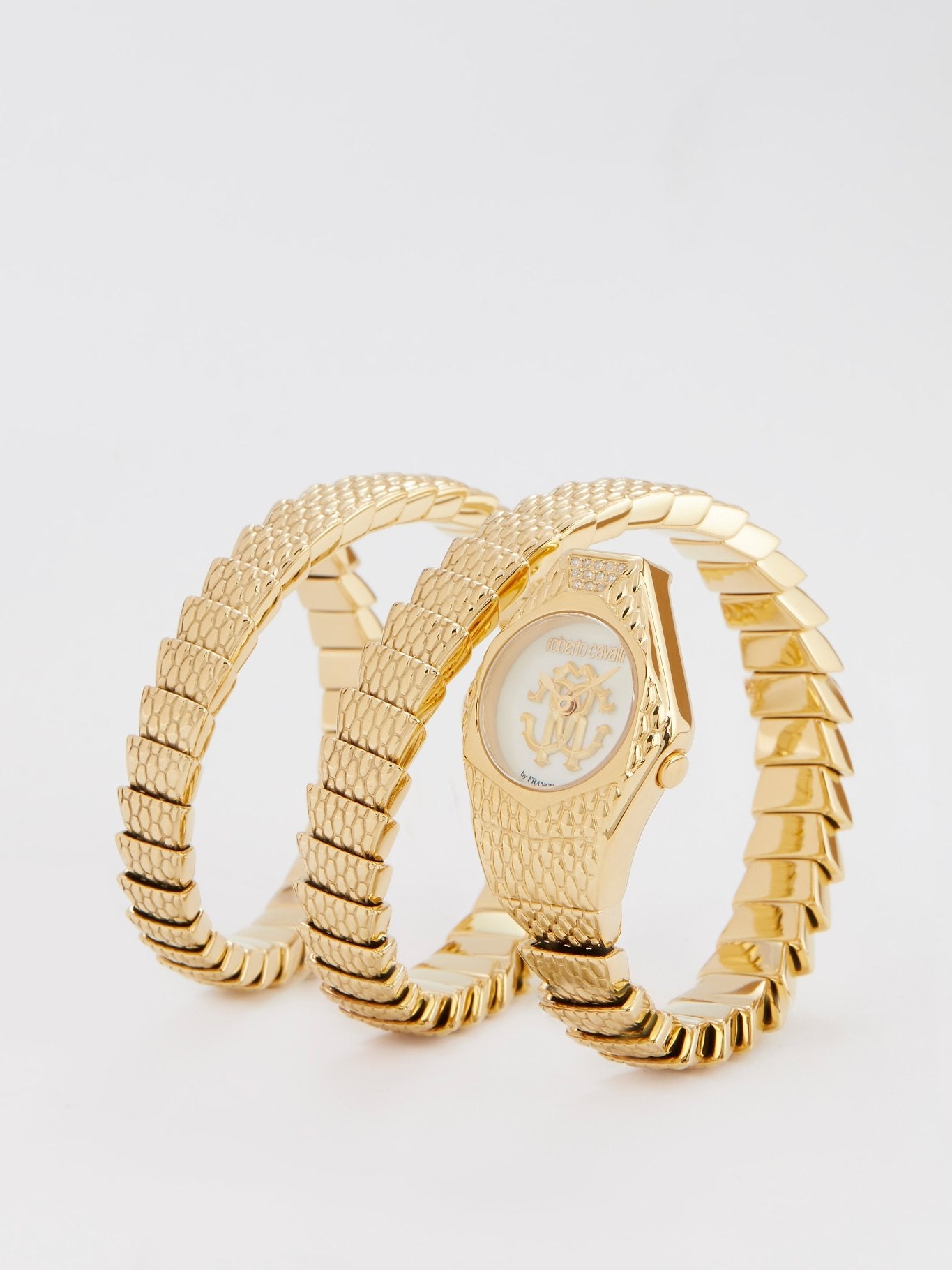 Gold Snake Spiral Bracelet Watch