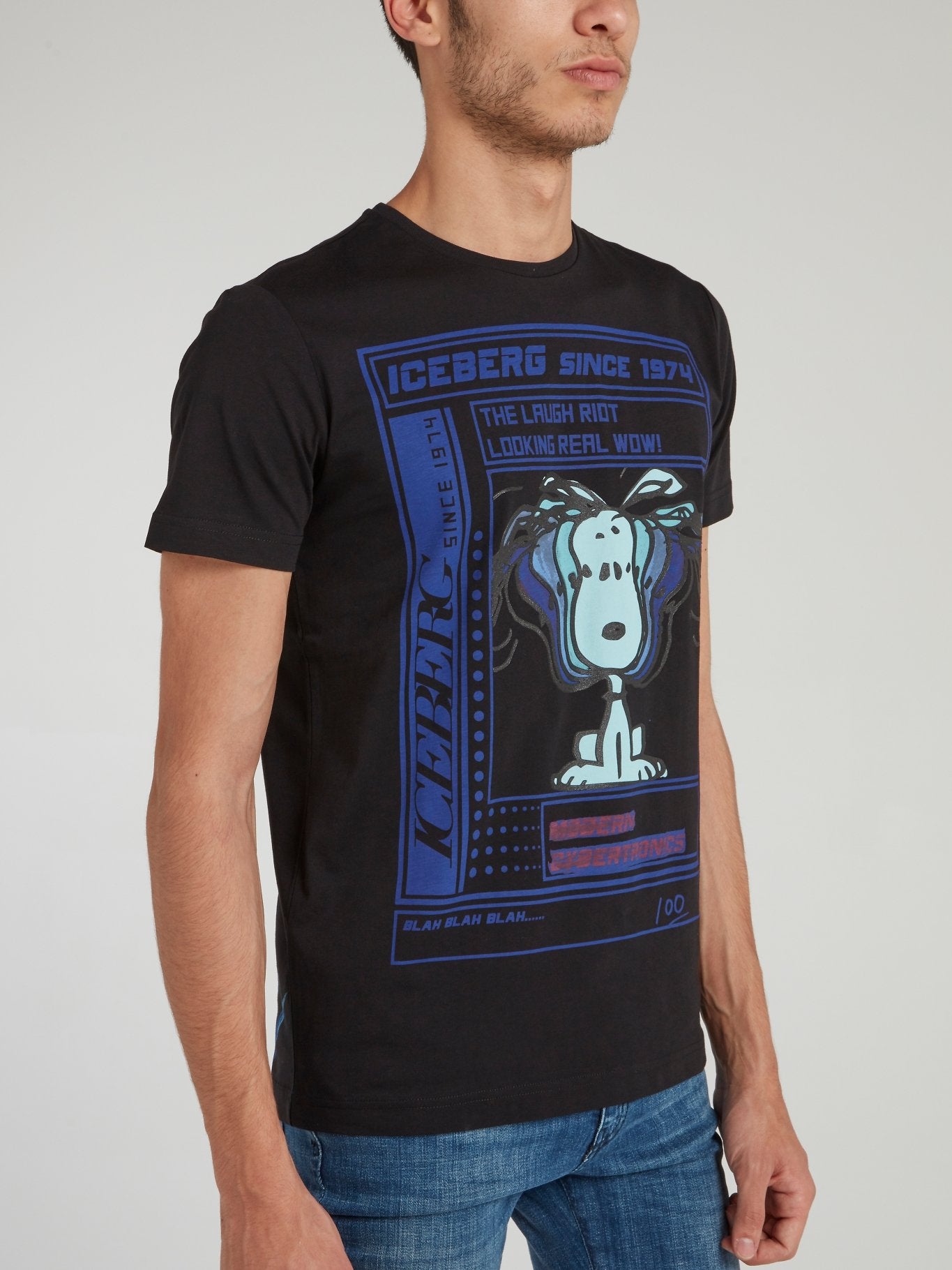 Snoopy Black Logo Cotton T-Shirt