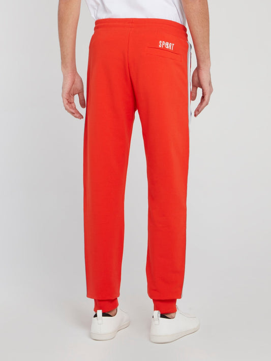 Orange Side Stripe Fleece Pants