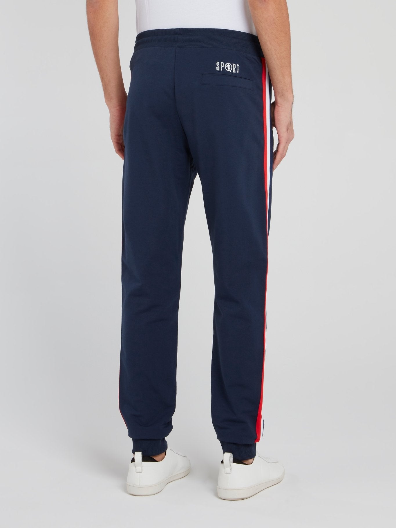 Navy Side Stripe Fleece Pants