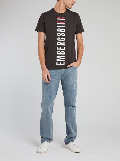 Noir Vertical Logo T-Shirt