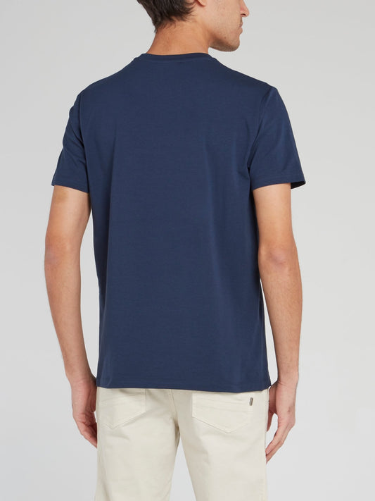 Navy Vertical Logo T-Shirt