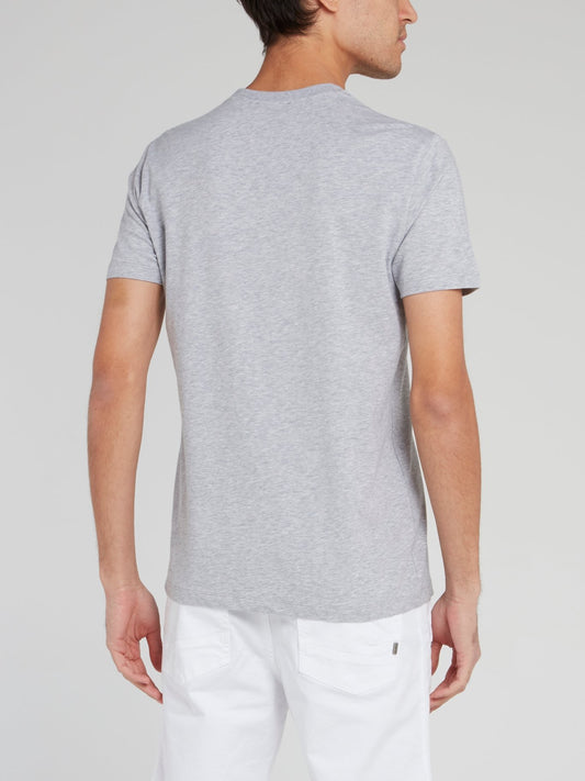 Grey Straight Fit Logo T-Shirt