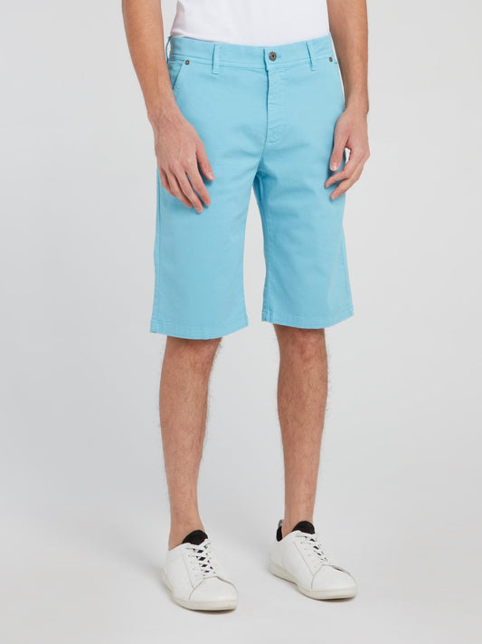 Blue Straight Cut Shorts