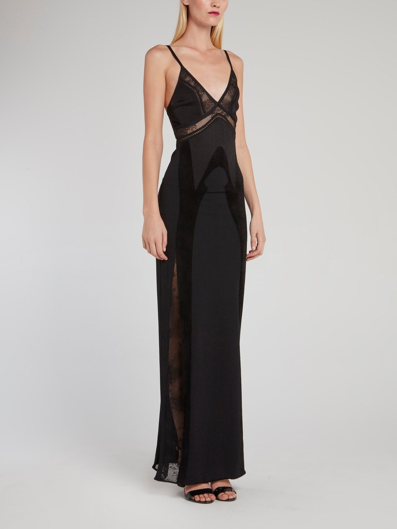 Black Lace Panel Maxi Dress Black Lace Panel Maxi Dress