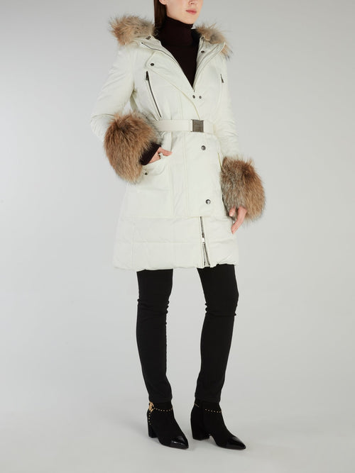 White Fox Fur Down Jacket