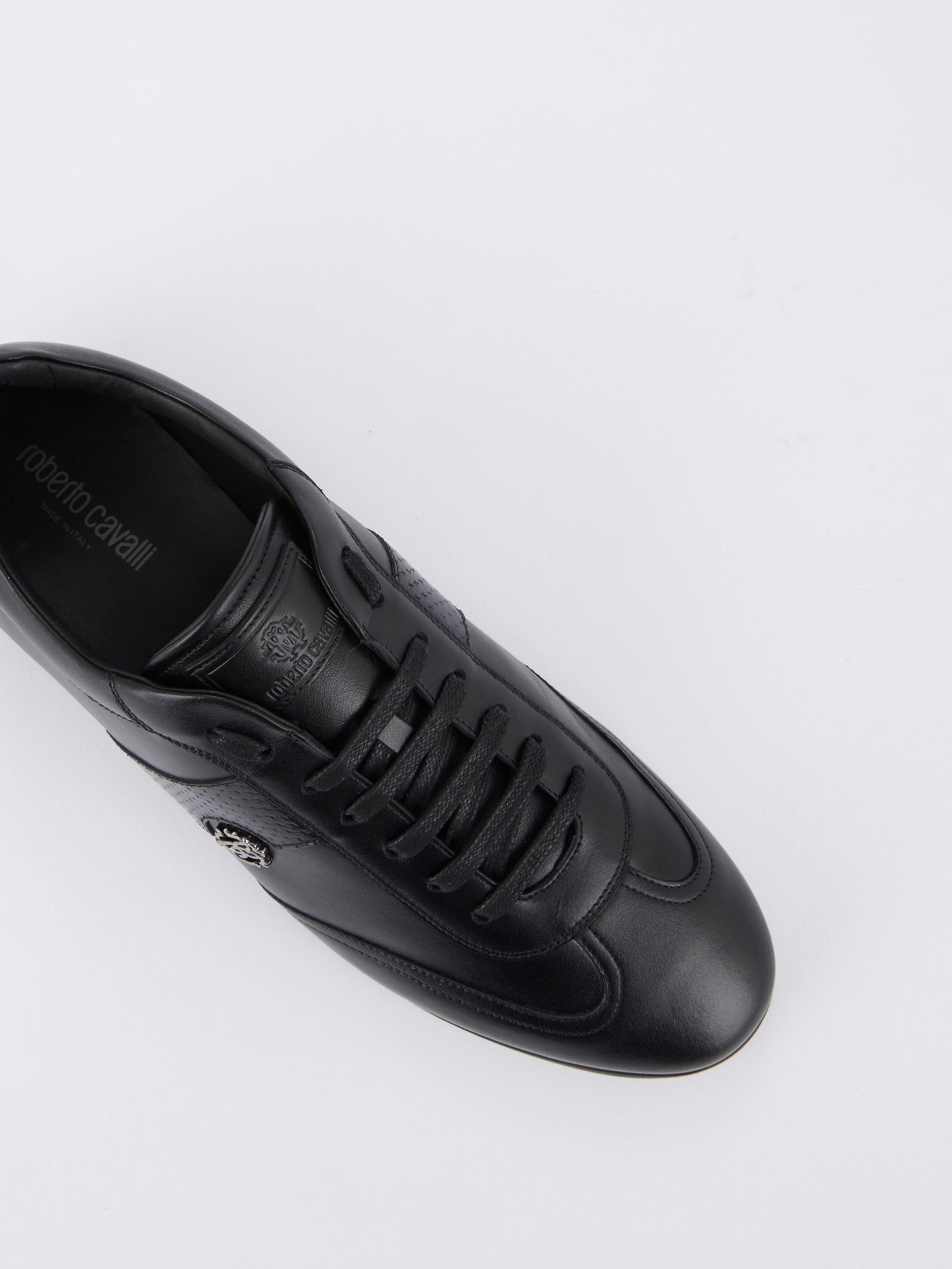 Black RC Monogram Leather Sneakers