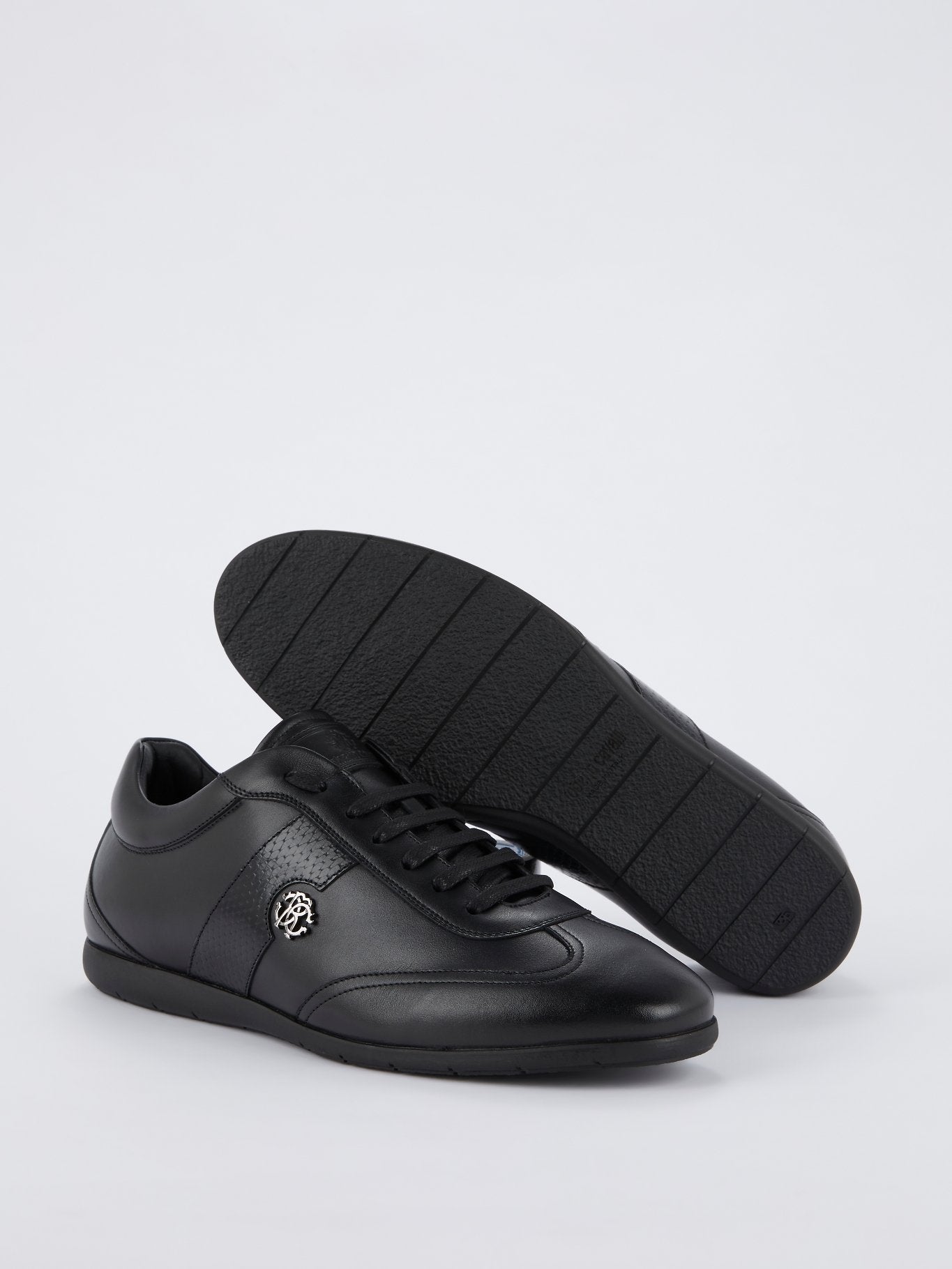 Black RC Monogram Leather Sneakers