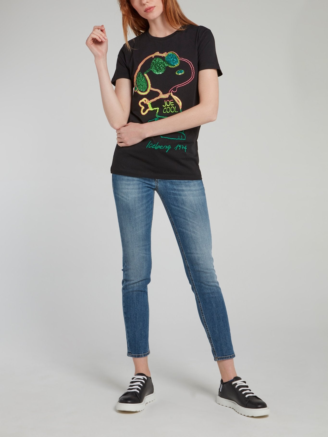 Sequin Embellished Snoopy T-Shirt