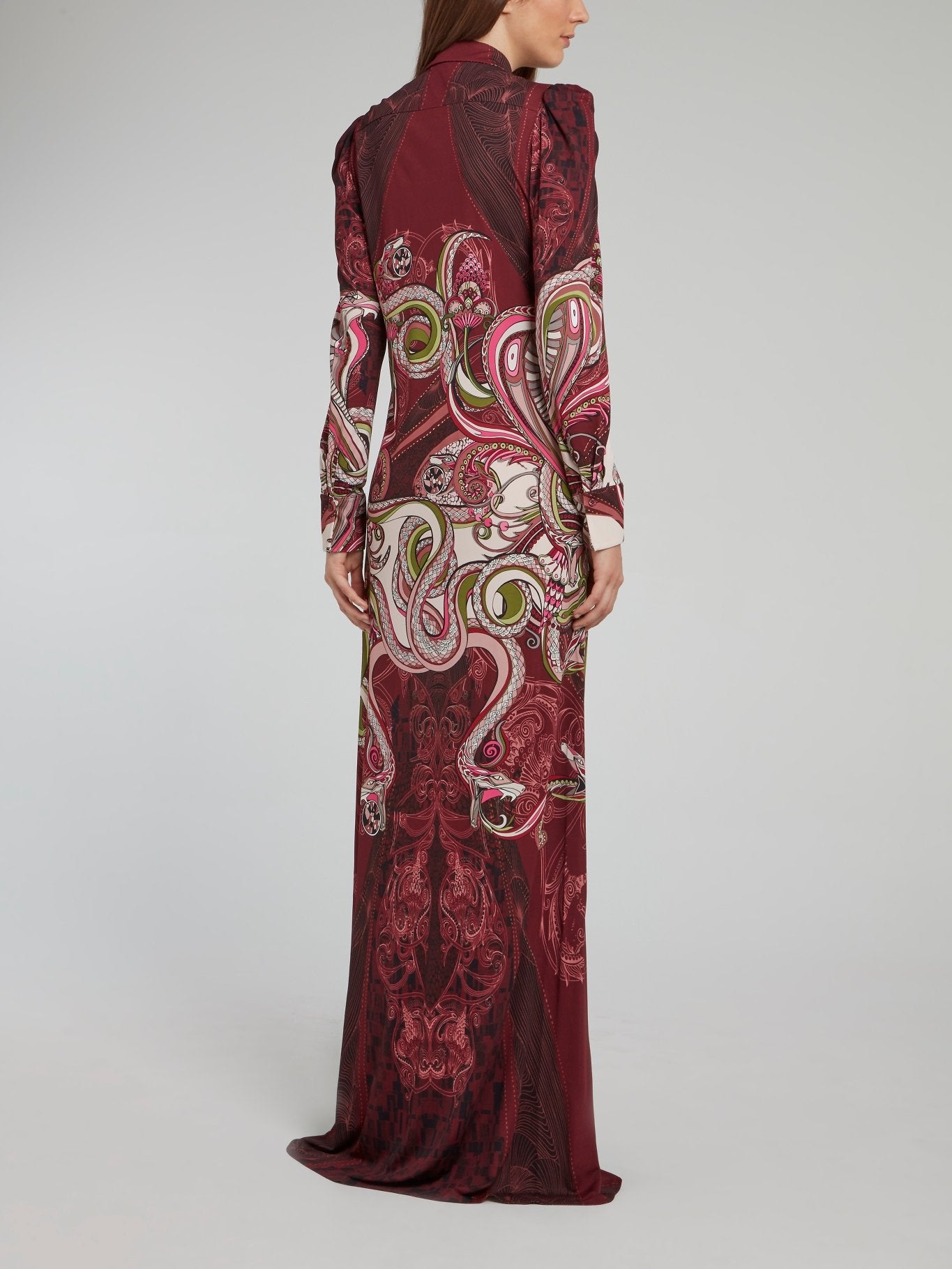 burgundy snake print dress SSM06-Burgundy-Women's Crisscross Back Python Print Dress with Tape Printed LOVE on the Sides 1-2-2-1
