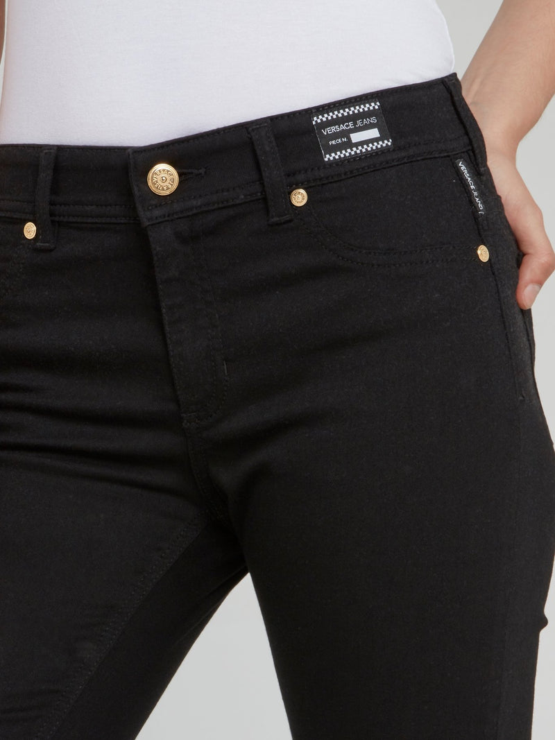 Черные джинсы скинни с необработанным краем