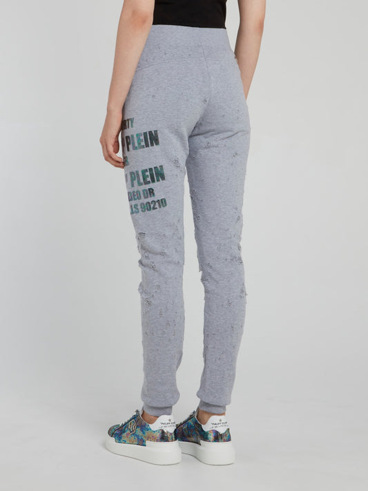 Grey Distressed Jogging Trousers