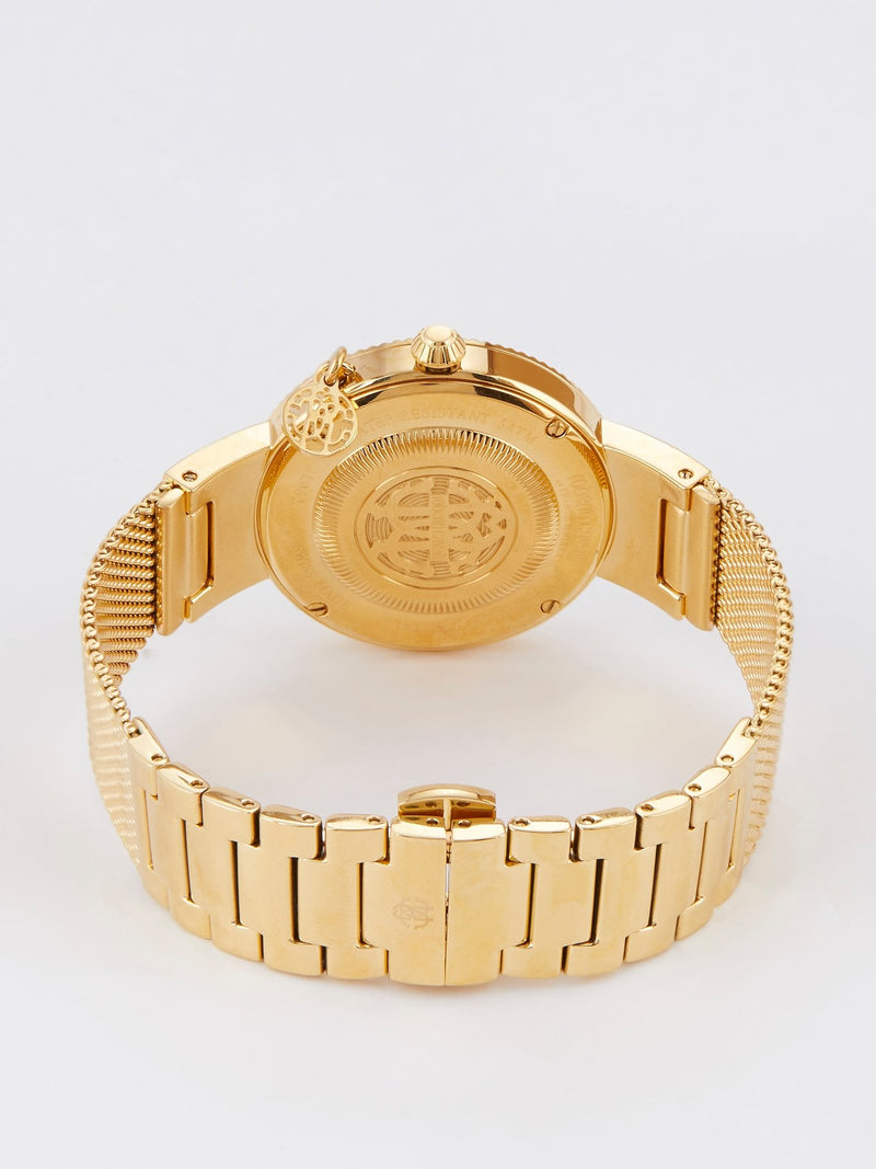 Roberto Cavalli by Franck Muller Gold Tone Watch