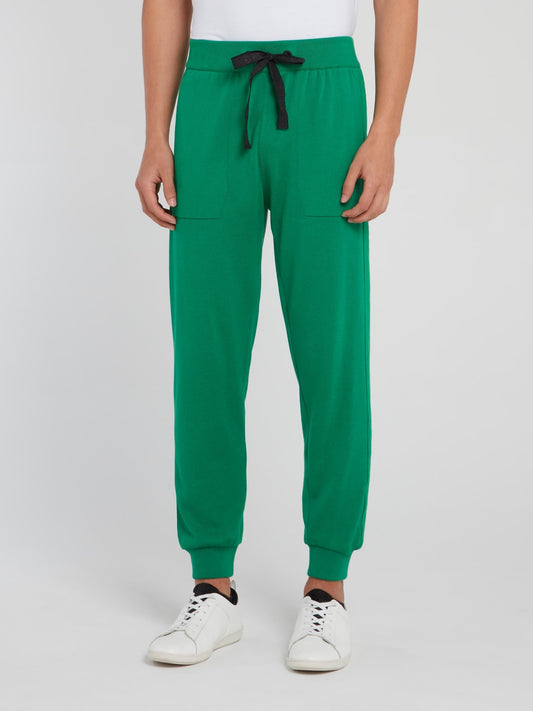 Зеленые трикотажные спортивные брюки