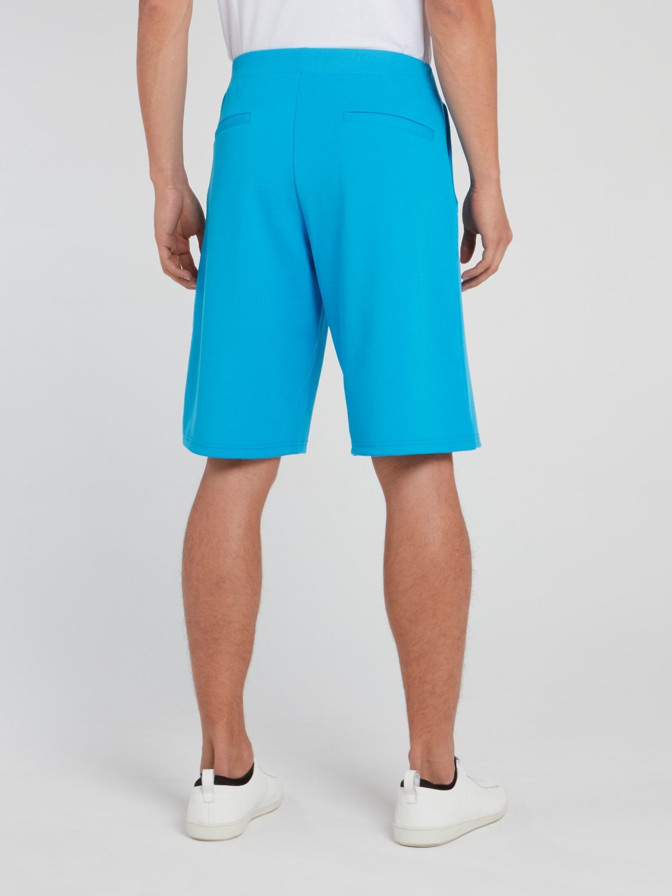 Blue Logo Stripe Drawstring Shorts