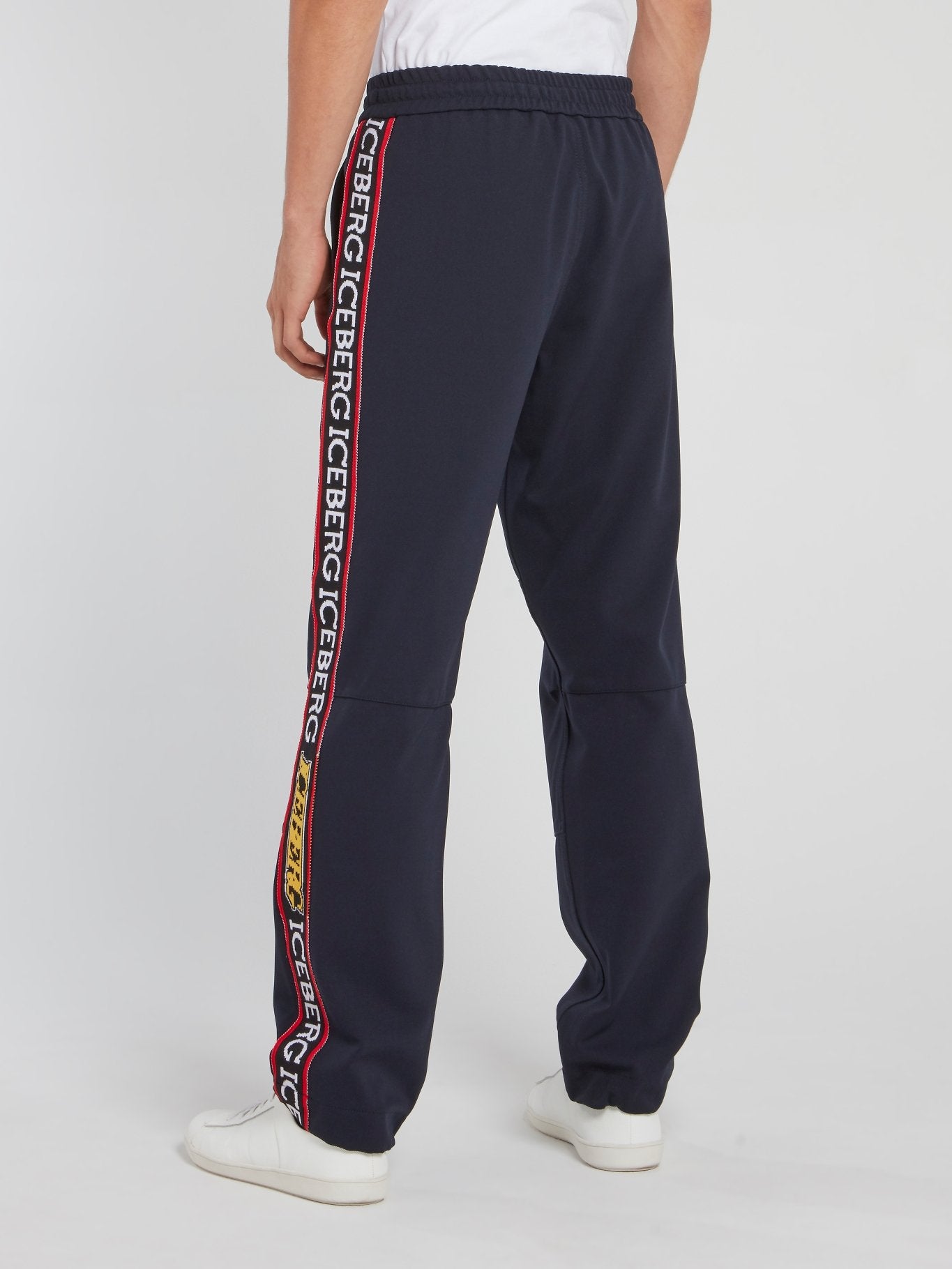 Navy Logo Side Stripe Drawstring Jogging Trousers