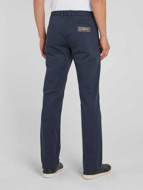 Navy Straight Cut Trousers