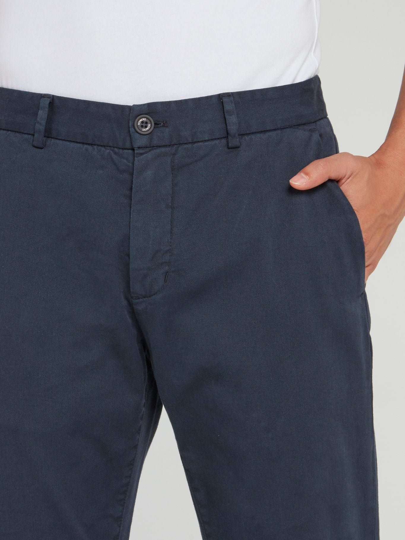 Navy Straight Cut Trousers