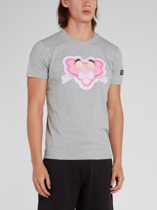Pink Panther Grey Crewneck T-Shirt