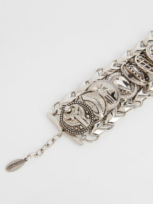 Silver Monogram Link Bracelet