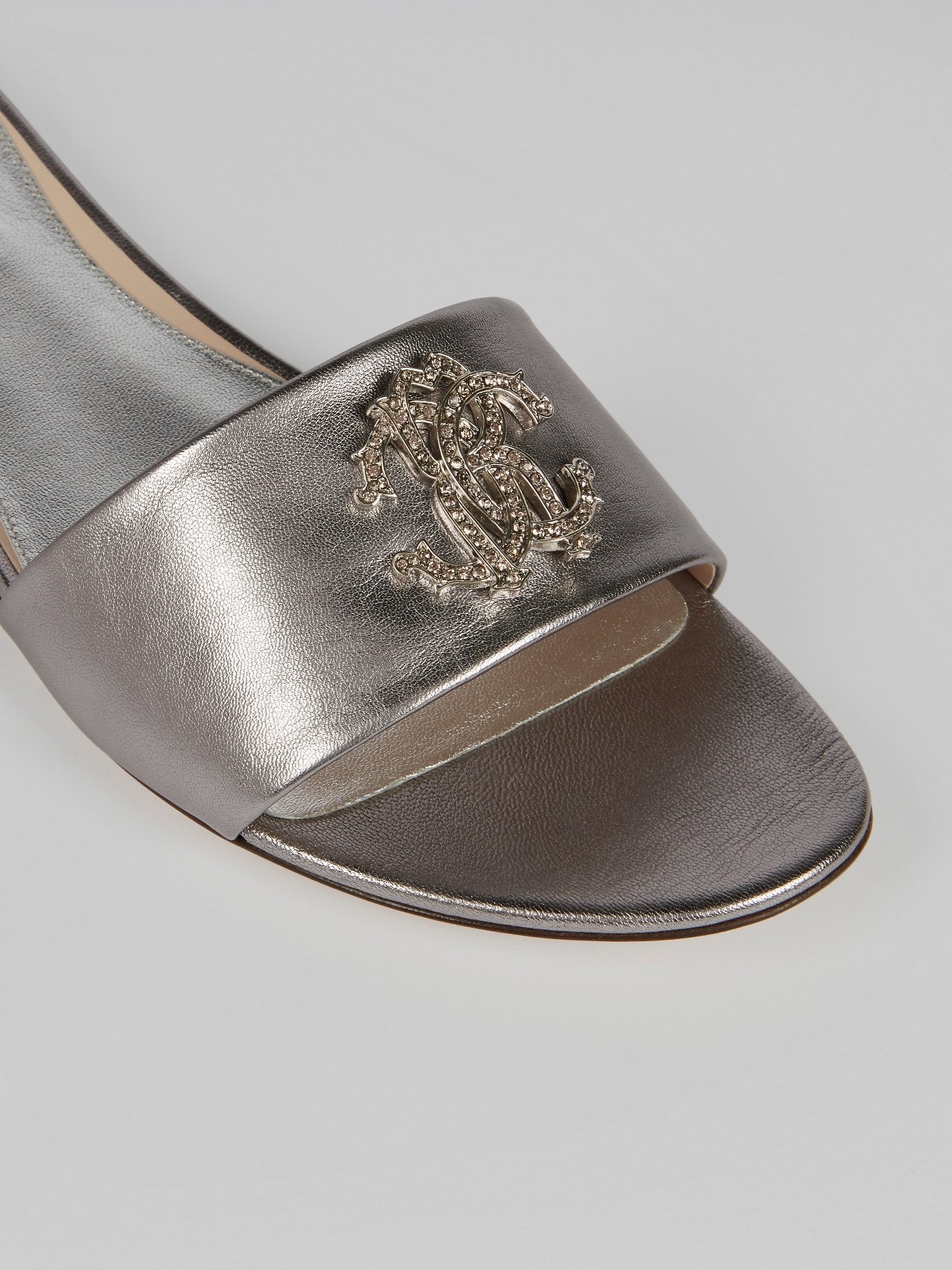 Metallic Studded Monogram Leather Sandals