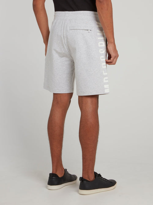 Grey Side Logo Drawstring Shorts