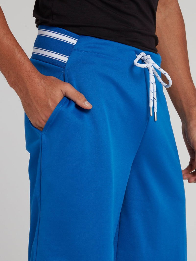 Blue Stripe Waist Drawstring Shorts