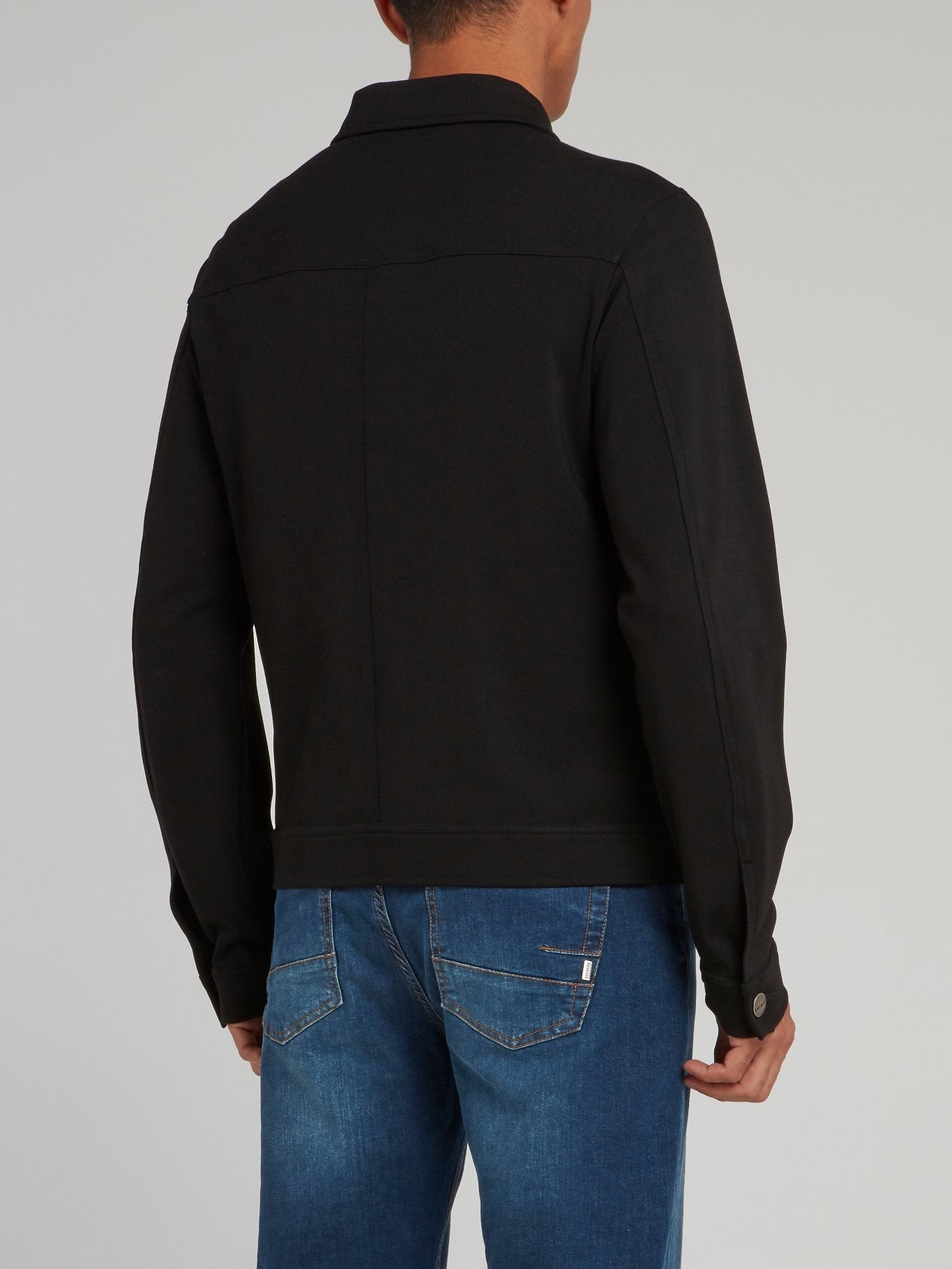 Black Jean Button Jacket