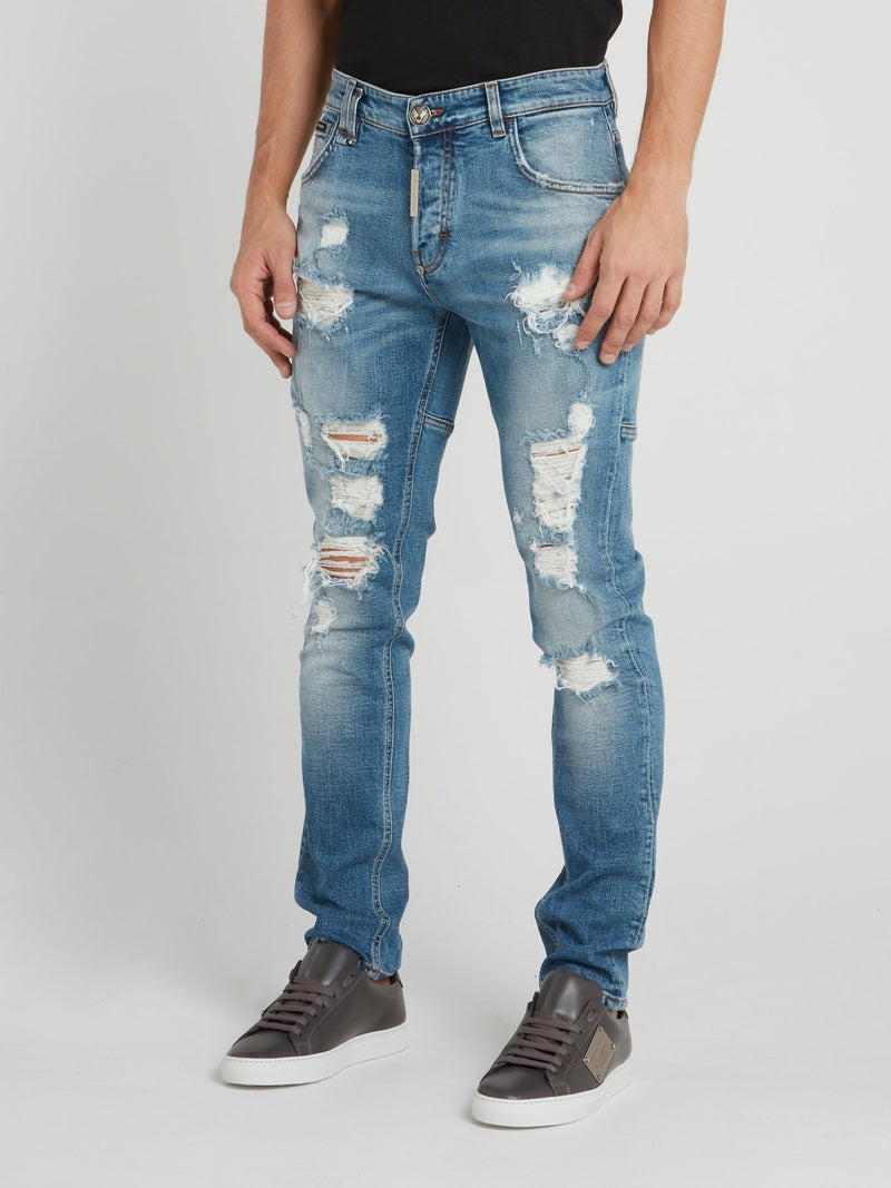 Blue Ripped Denim Jeans