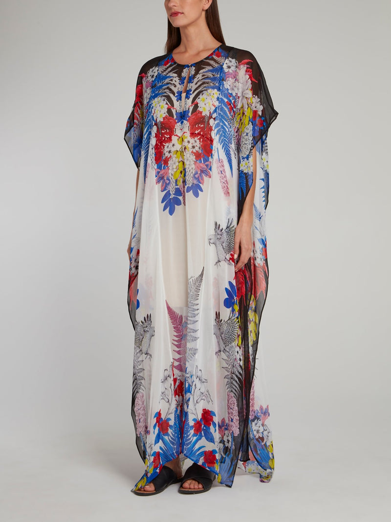 Tropical Flounce Maxi Dress