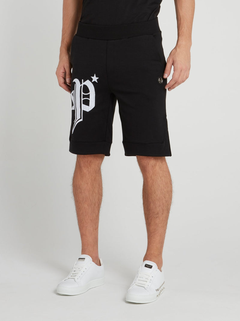 Black Logo Jogging Shorts