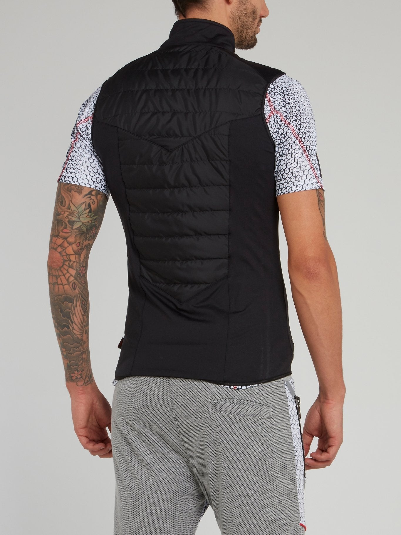 Black Quilted Jogging Vest