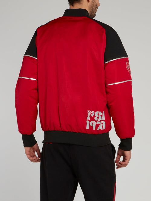 Red Raglan Nylon Jacket