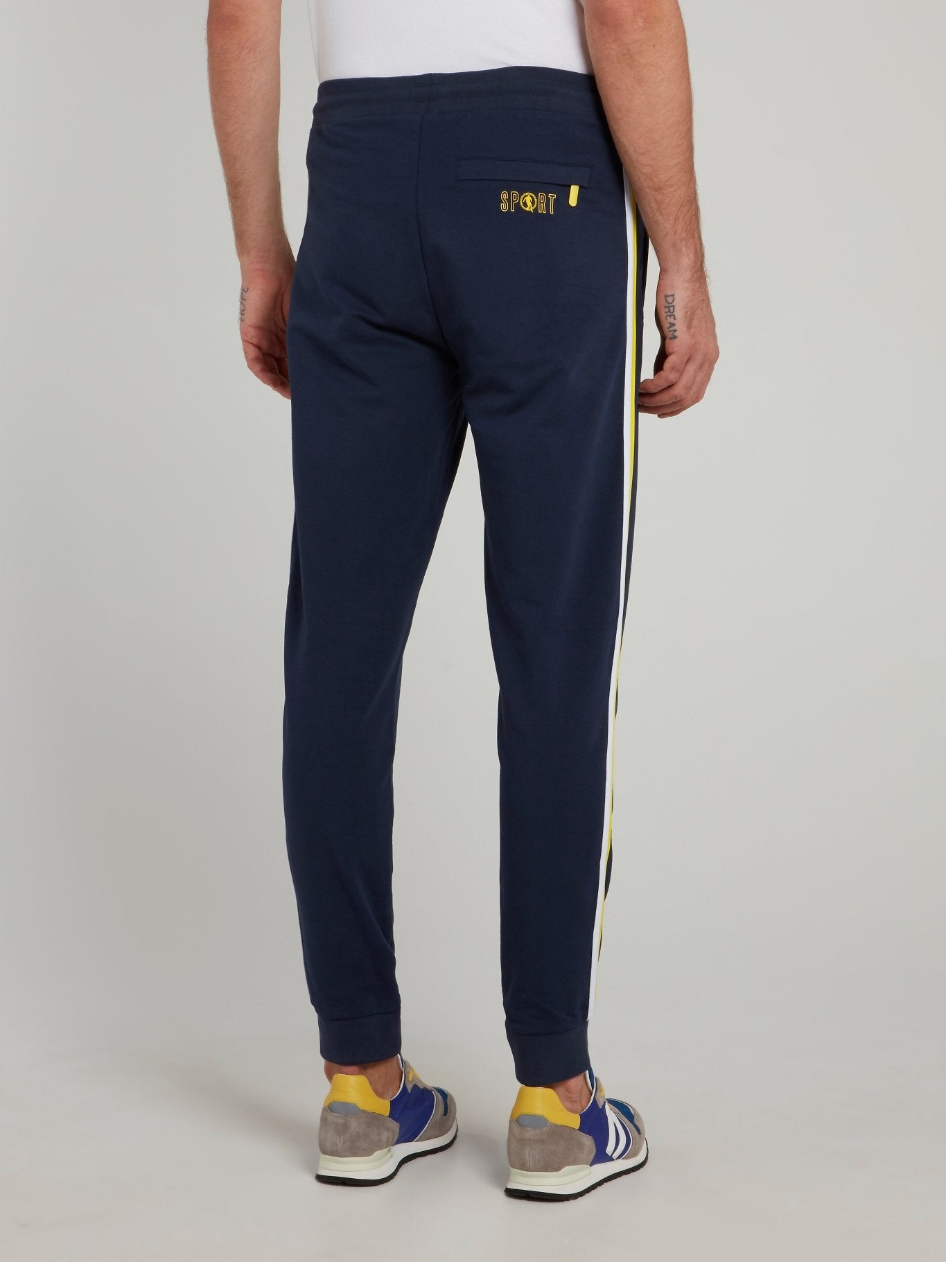Navy Side Stripe Fleece Pants