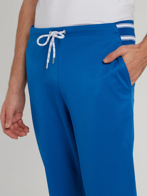 Blue Striped Waistband Active Pants