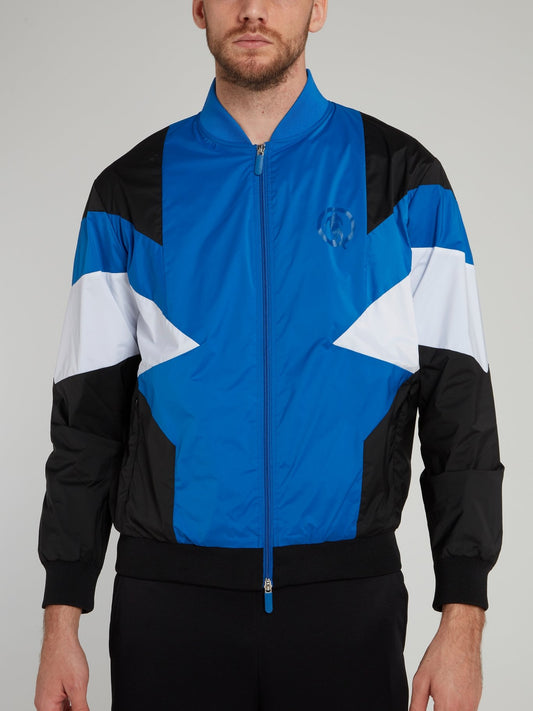 Blue Colour Block Jacket