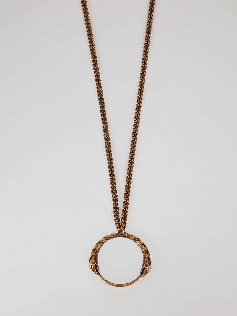 Podium Snake Pendant Link Necklace