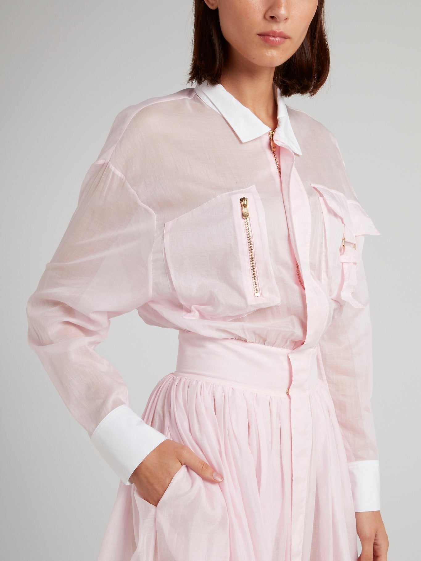 Pink Long Sleeve Maxi Dress