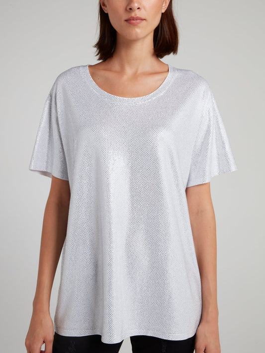 White Crystal Studded Shirt