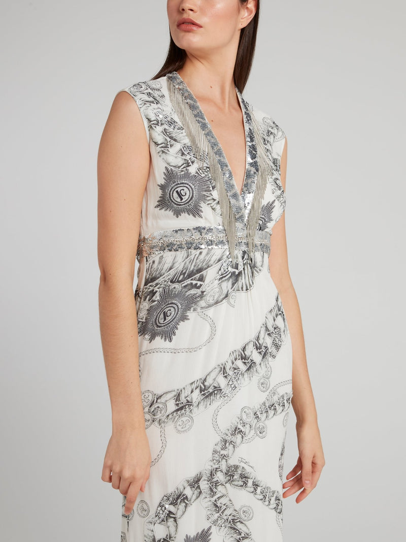 White Sequin Empire Waist Dress White Sequin Empire Waist Dress