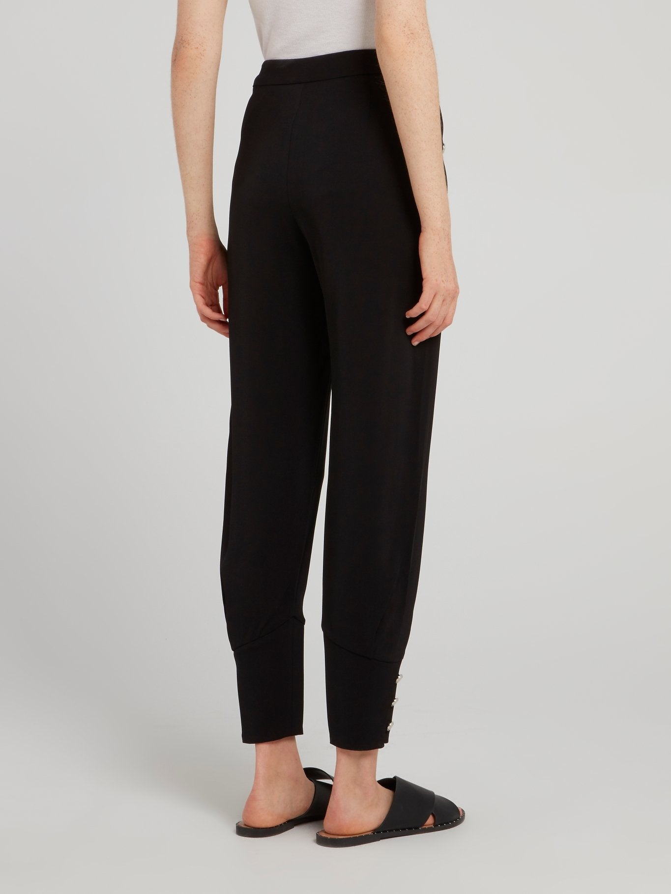 Black Cuffed Tapered Pants